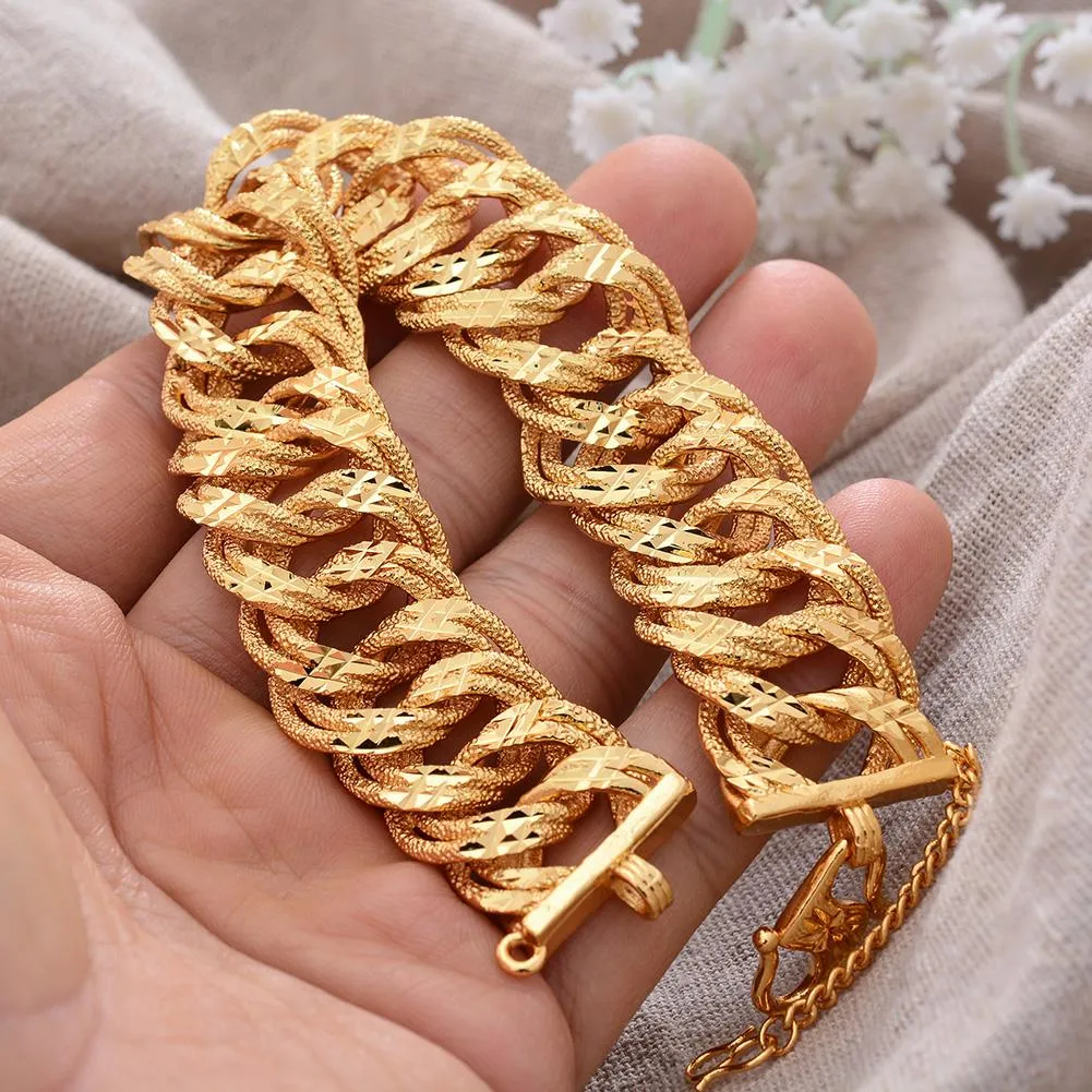 Bangle Luxury Big African Ethiopia Wedding Gold Color Bracelet For