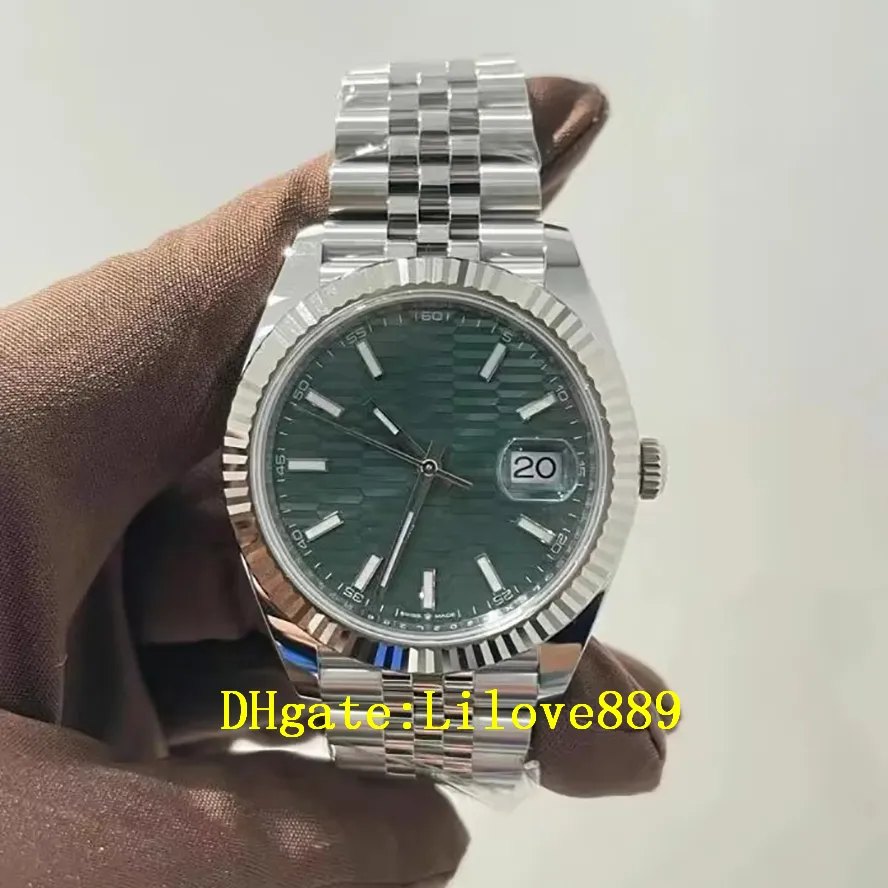 TOP V3 Automatyczne 3235 Zegarek mechaniczny dla mężczyzn Big Impish 41 mm stal nierdzewna szafir szafirowy 126334 zegarki Water Ripple Mint Zielone niebieskie samce zegarki