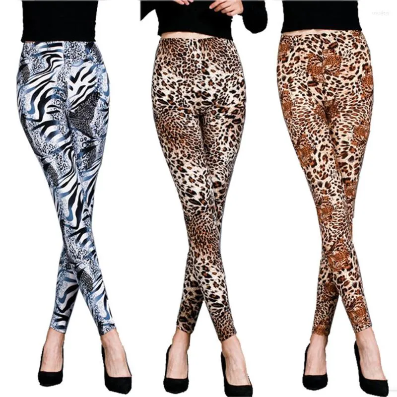 Mallas con estampado de leopardo para mujer, Jeggings sexys de sensación suave transpirables de alta elasticidad para mujer, pantalones estampados de Yoga para Fitness, ropa deportiva para gimnasio