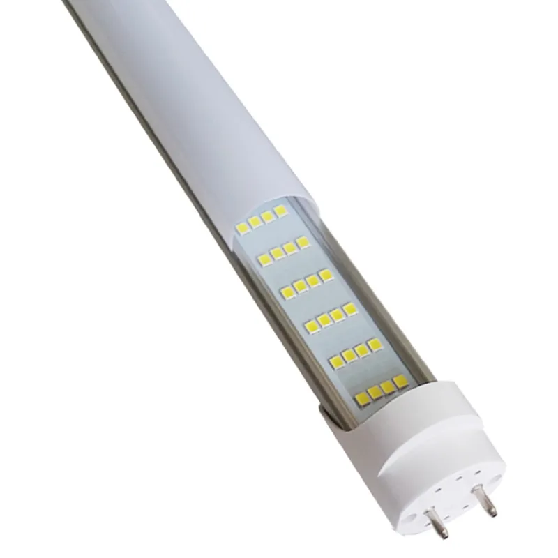 T8 T10 T12 Tube lumineux LED 1,2 m, 6500 K 7200 lm 72 W, alimentation double extrémité, lentille laiteuse givrée super lumineuse G13, base G13 à deux broches sans interférences RF FM usastar