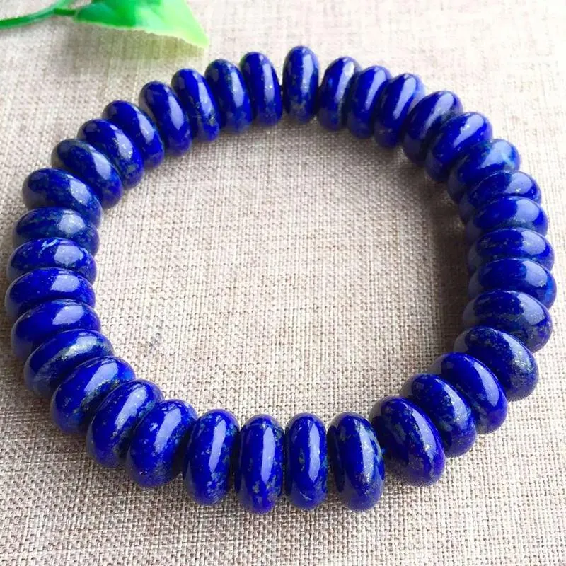 Braccialetto naturale blu lapislazzuli ellisse pietra braccialetto artigianato perline 9 / 12mm gioielli da uomo braccialetti in pietra preziosa per le donne regali