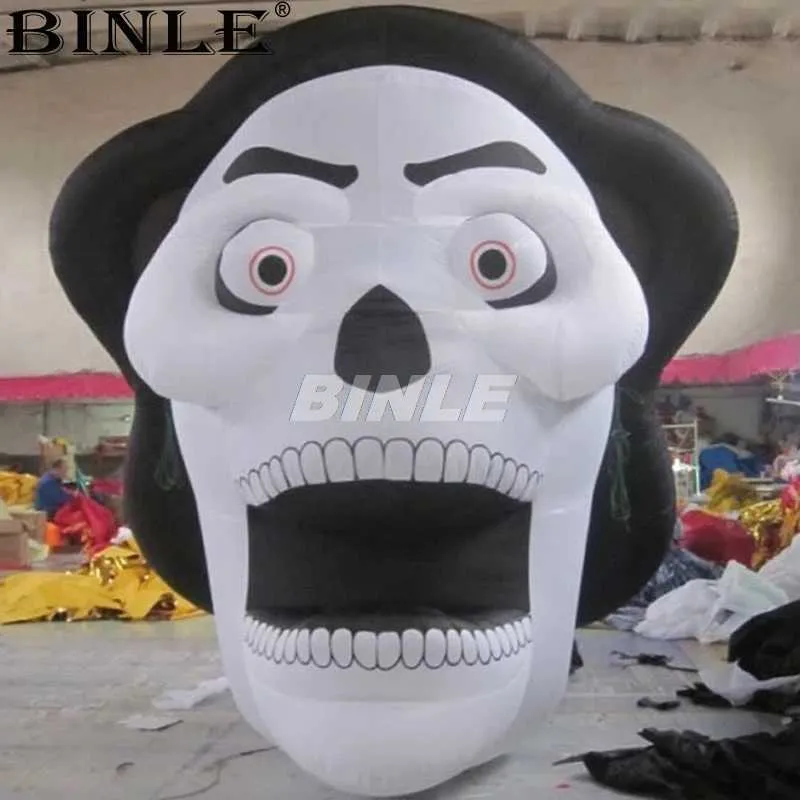 2018 3 m riesige aufblasbare Halloween-Dekoration, Skelettmodell, Totenkopfkopf für die Decke