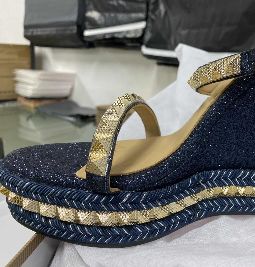 Denim wedge heels sales