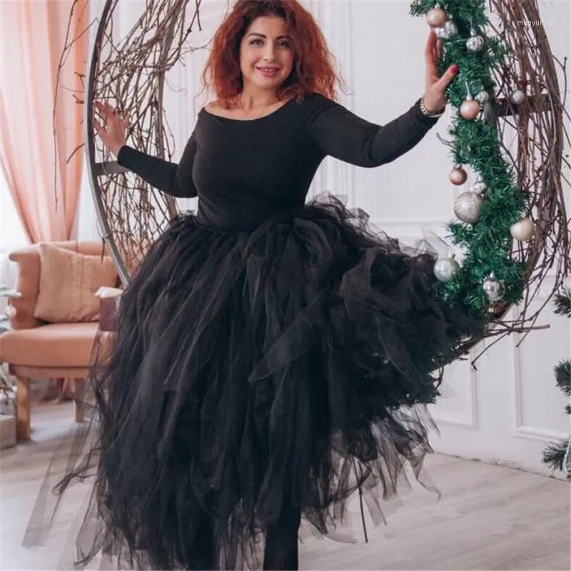 Gonne 100 centimetri di Lunghezza Da Sposa FAI DA TE Gonna di Tulle Overskirt Sexy A Pieghe Moda Fatti A Mano Donna Tutu Femminile Lungo Lolita Saia