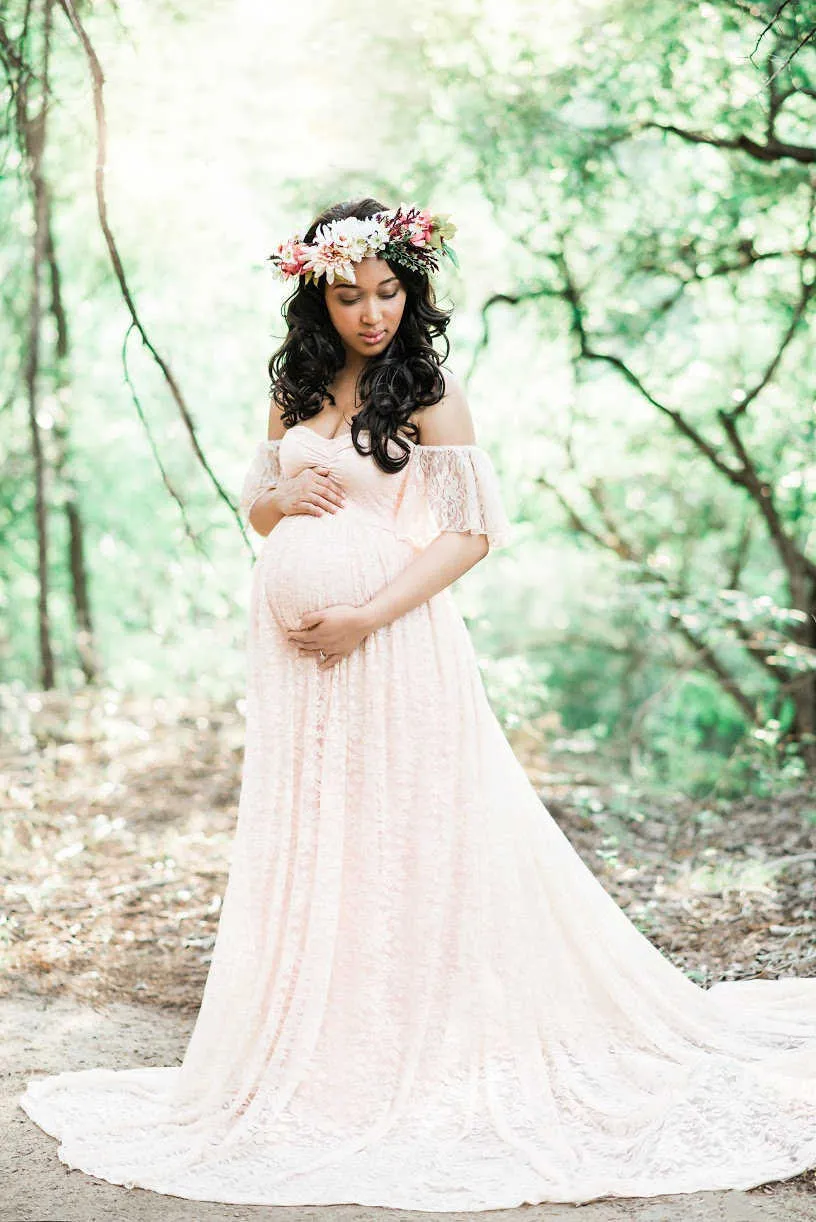 Vestidos De Maternidad Nuevo Vestido De Encaje De Maternidad