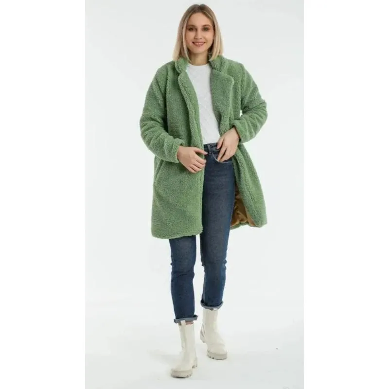 Cappotto in peluche misto lana da donna Giacca avvolgente a maniche lunghe misto morbido caldo capispalla invernale Turchia 2023