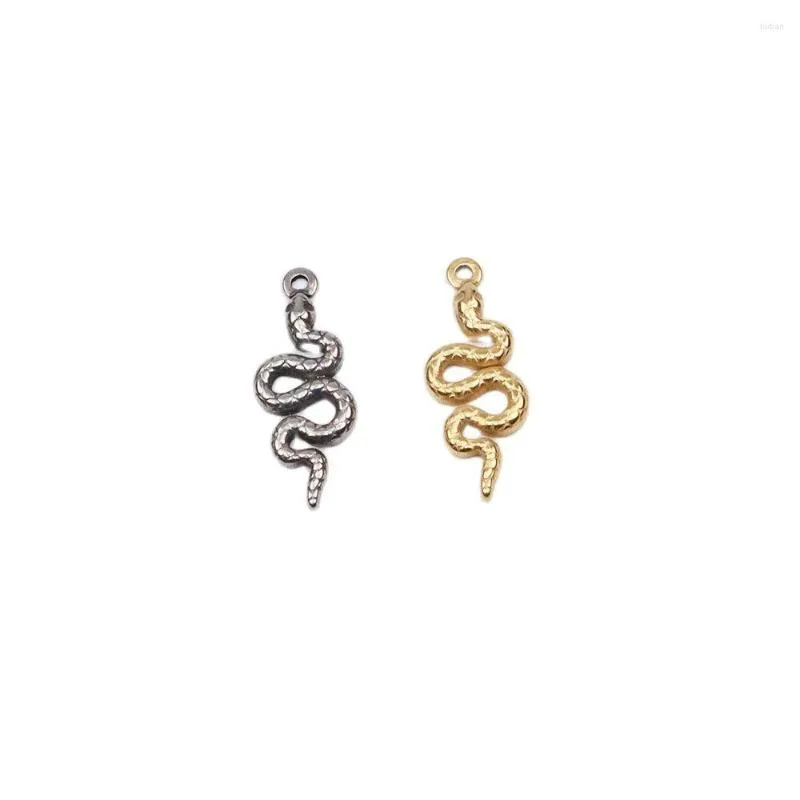 Charms 5pcs 20 7mm Casting Stainless Steel Snake Pendant Vacuum Plate Fashion Jewelry DIY Handcraft Waterproof Antiallergic