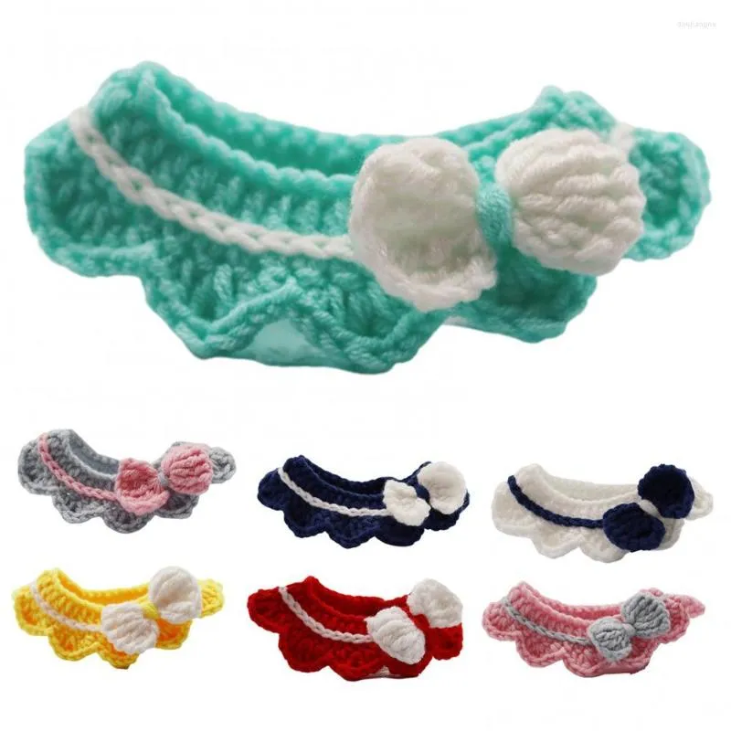 Dog Apparel Pet Supplies Neck Scarf Bib Hand-woven Cat Bell Collar Bowknot Stitching