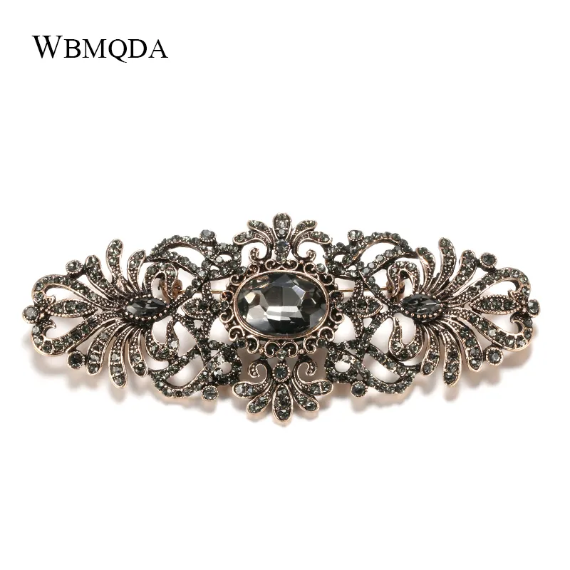 WBMQDA 2021 Moda Vintage Crystal Grey Mulheres Broche Pino Pin Gold Platque