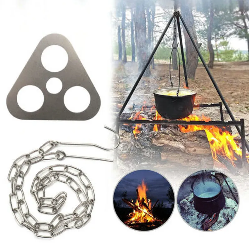 Camping Tripod Ring Hook Outdoor Picnic Grill... 