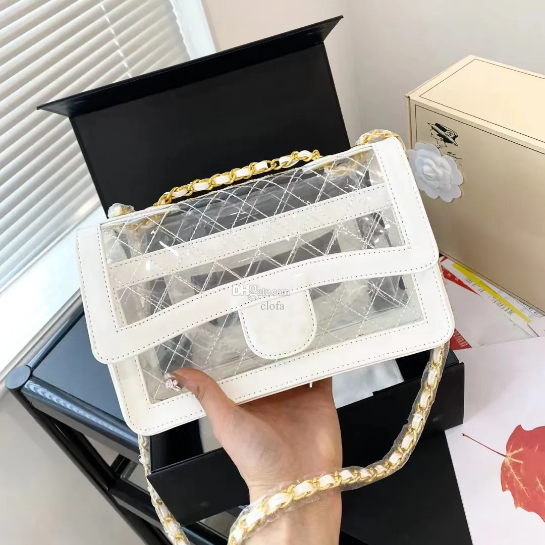 Clear PVC Jelly Tote Bag for Women Transparent Laser Holographic Shoulder Handbag Small Beach Messenger Purse 25cm