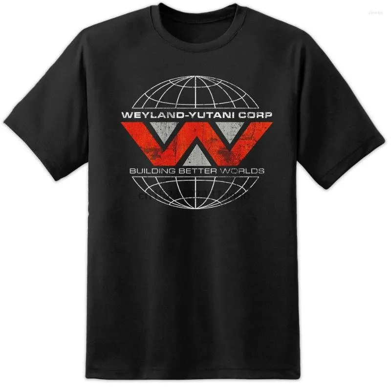 Heren T -shirts Aliens Weyland Yutani Corp Distressed Logo Shirt Nostromo Xenomorph M41A Movie Aankomst Men Korte mouw