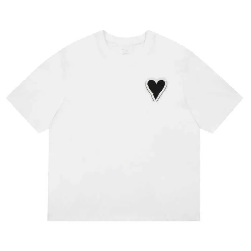 Ontwerpers Amis Paris shirit 2023ss Lente Klassiek Hart Effen Kleur Big Love Ronde Hals Hart Korte Mouw T-shirt voor mannen en vrouwen uy19