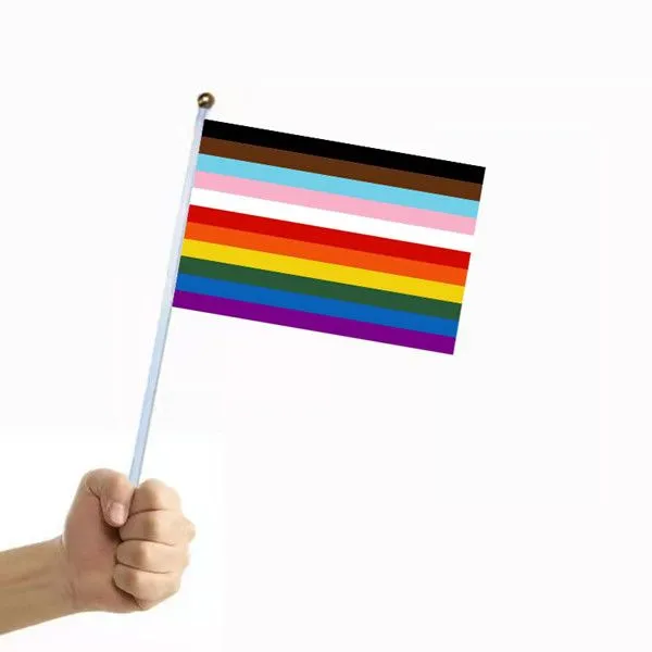 Progress Pride Rainbow Garden Flags - Bandiera da giardino inclusiva Progress Yard piccola 31,8 x 45,7 cm, per lesbiche gay transgender LGBTQ