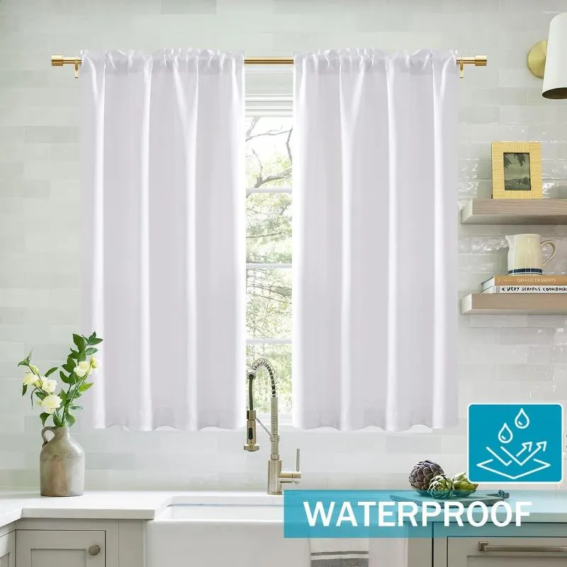 Waterproof bathroom window curtains top