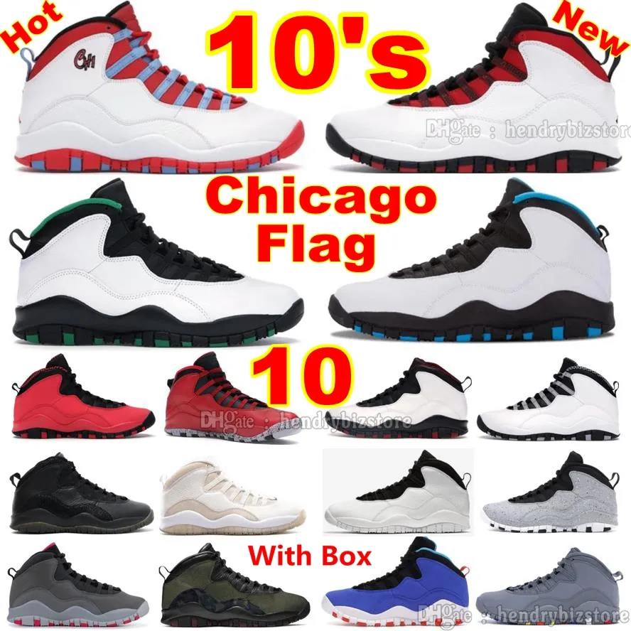 Chicago Flag 10 Basketball Shoes 10s Mens Russell Westbrook Seattle Powder Bulls Over Broadway Shadow Tinker Light Smoke Grey Solefly 10th Anniversary Sneakers