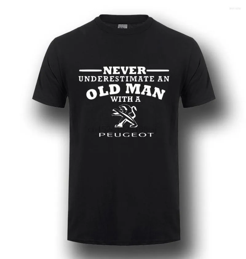 Męskie koszule nigdy nie lekceważ starego mężczyzny śmieszne koszuli męskie okrągły szyję krótkie rękawy bawełniane koszulki mody swobodne ubrania