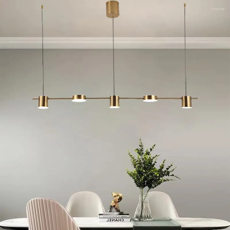 Pendant Lamps Nordic Dining Room Chandelier Modern Simple Led Strip Lamp Creative Living Bedroom Table Decorative Interior Lighting