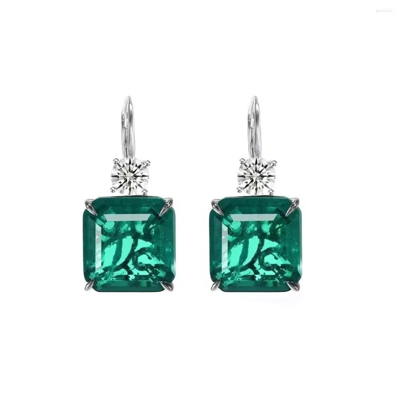 Dangle Boucles D'oreilles De Luxe Vintage Bijoux Carré Vert Cristal Émeraude Pour Les Femmes De Mode Style Court Goutte Boucle D'oreille Saint Valentin Cadeaux