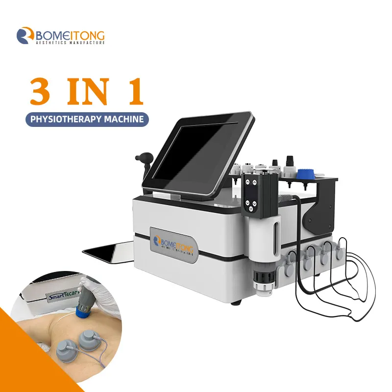 RET/CET Diathermie Transfert d'énergie capacitif et résistif Tecar EMS Stimulation musculaire électrique Onde de choc Physiothérapie Machine Soulagement de la douleur