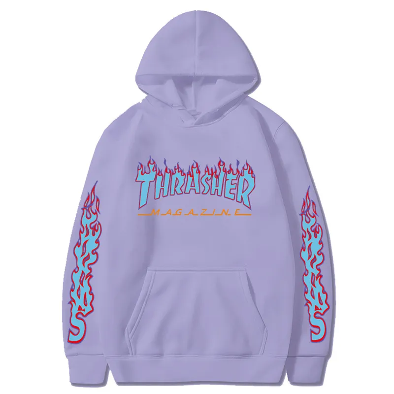Street Hip Hop Hoodies Mens Thrasher Sweatshirts For Couples