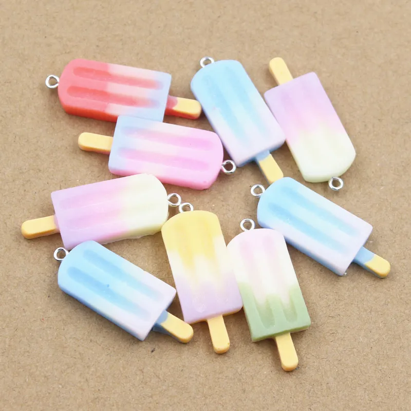 10pcs Charms Summer Ice Cream Picsicle Ice Icicle Lolly Lolly Craft Craft Findings