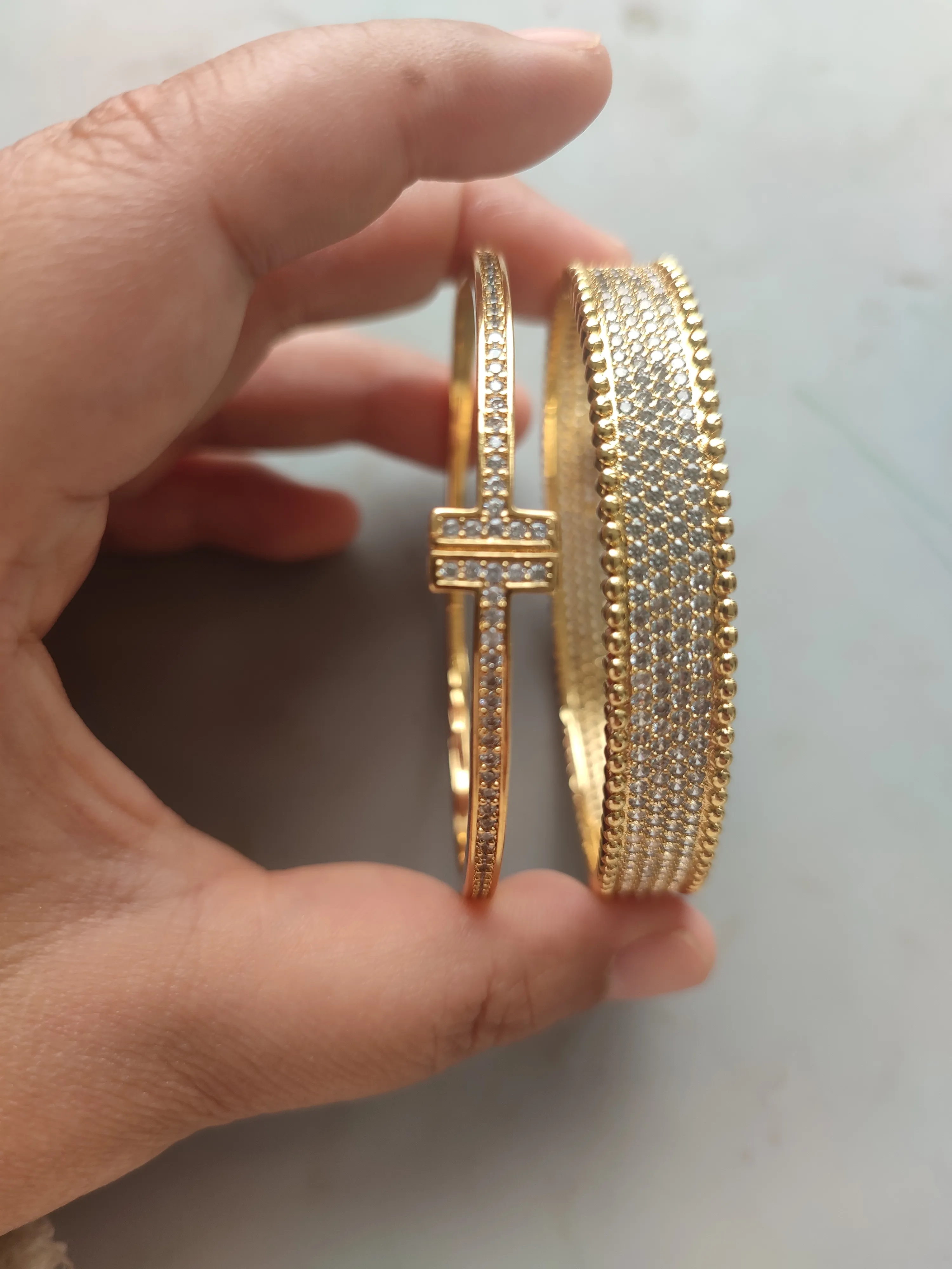 18k Gold Plated Two T Diamond Bracelet Designer Bracelets Mens