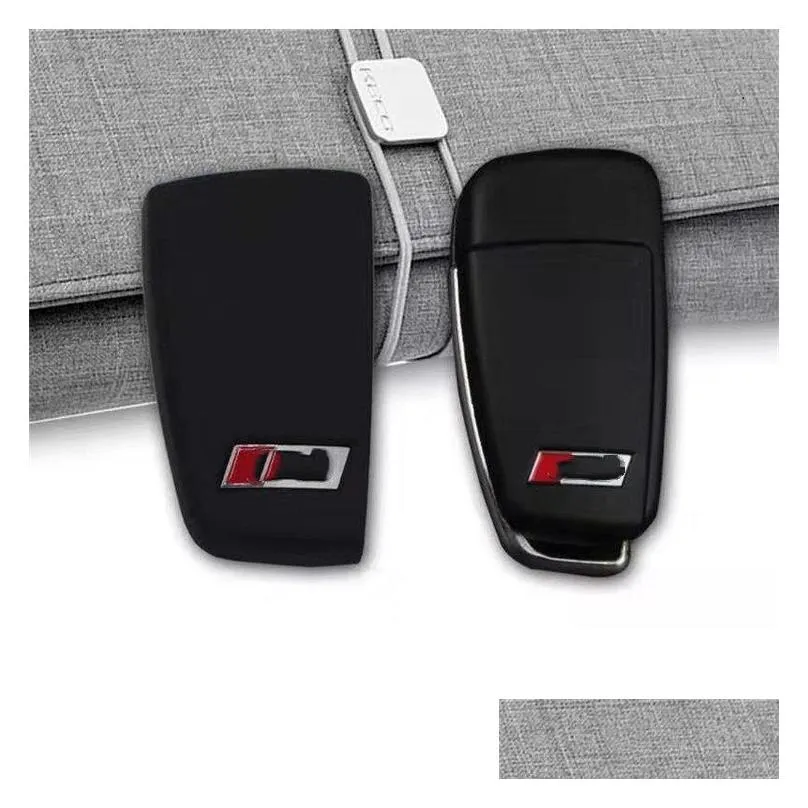 Favore di partito S3 Rs Logo Key Case Back Er per A3 Q3 A6L Tt Q7 R8 Manicotto a conchiglia modificato per auto a tre pulsanti Uomo Donna Drop Delivery Home Ga Dh9Jo