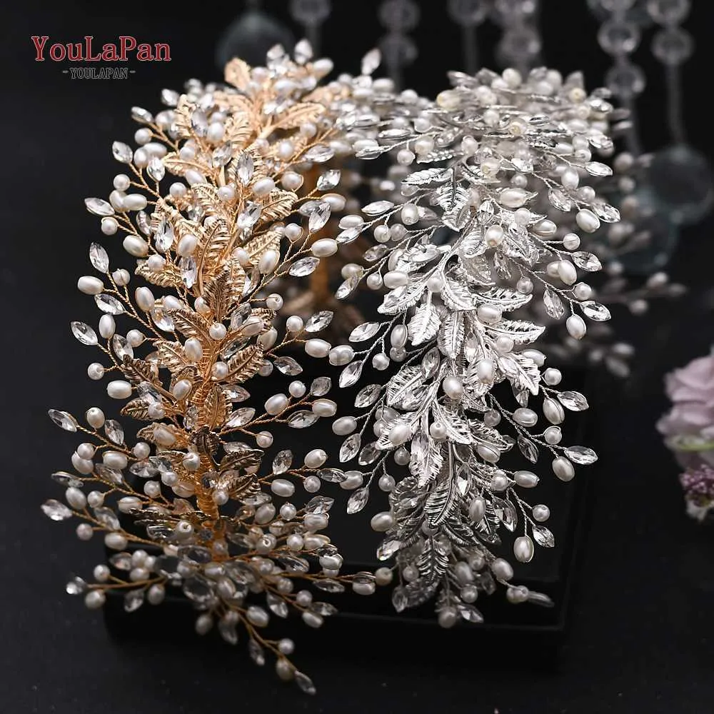 Other Fashion Accessories YouLaPan HP322 Golden Bridal Tiara and Crown Wedding Headband Hair Jewelry Women Hair Accesories Rhinestone Bridal Headwear J230525