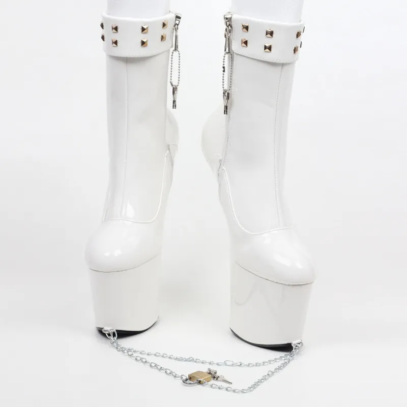 Mens white new arrivals platform boots