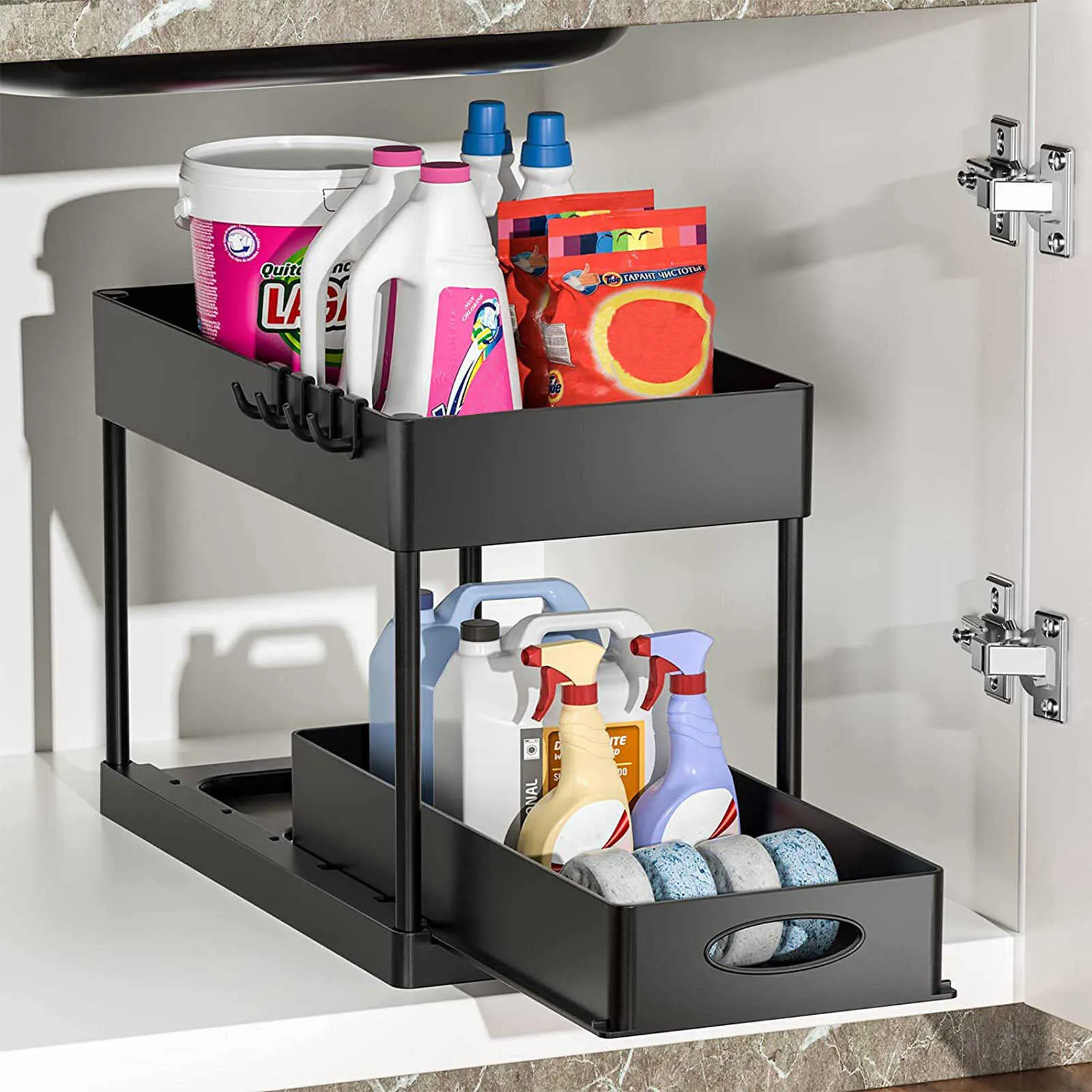 Two tier under sink organizer deals