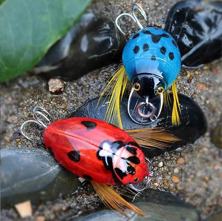 Topwater Artificial Spinner Bait Lure Ladybug, Cicada, Bug, And