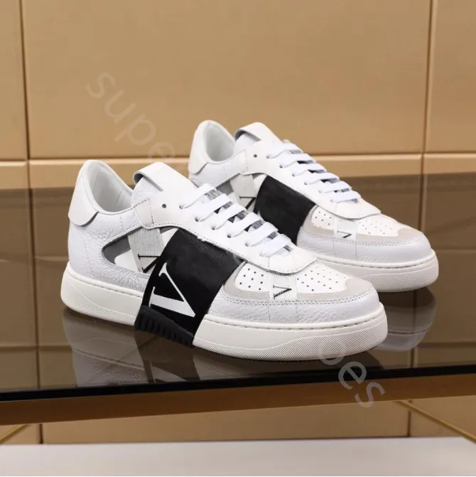 Designer Shoes Splicing Trendy Sneakers Punk Low Men Women Genuine Leather Flat Print White Black Chaussures Sport Skateboarding Casual trainers With box Size 35-46