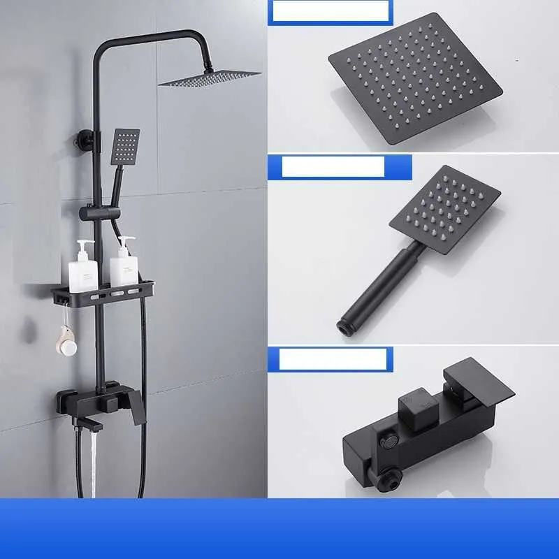 Electric Jiayoujia Rainfall Shower System For Bathroom Black, Double