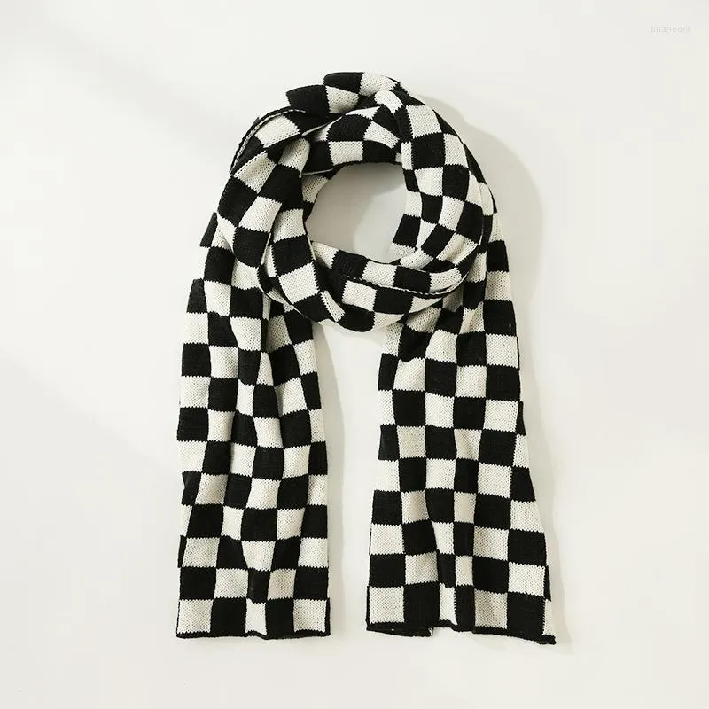 White and 2024 black checkered scarf