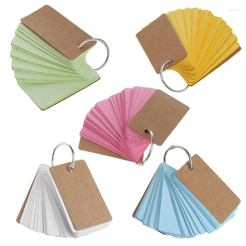 Kraft Paper Binder Ring Easy Flip Flash Cards