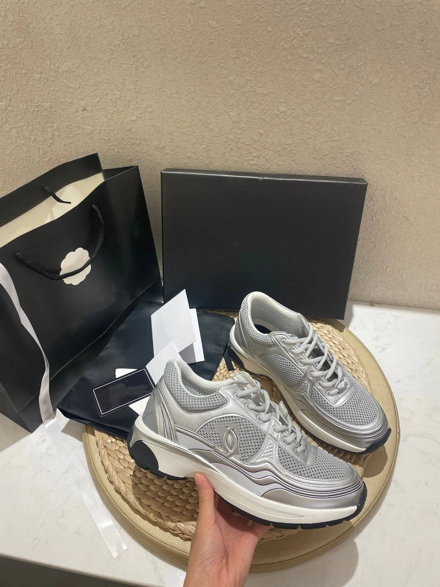 Metallic designer sale shoes