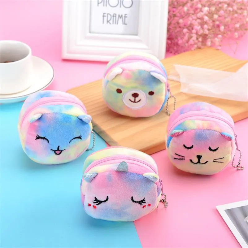 Mini colorato peluche 3D Portafoglio Zero Portamonete Rossetto Cavo dati Borsa portatile Piccolo regalo