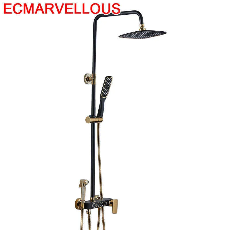 Electric Jiayoujia Rainfall Shower System For Bathroom Black, Double