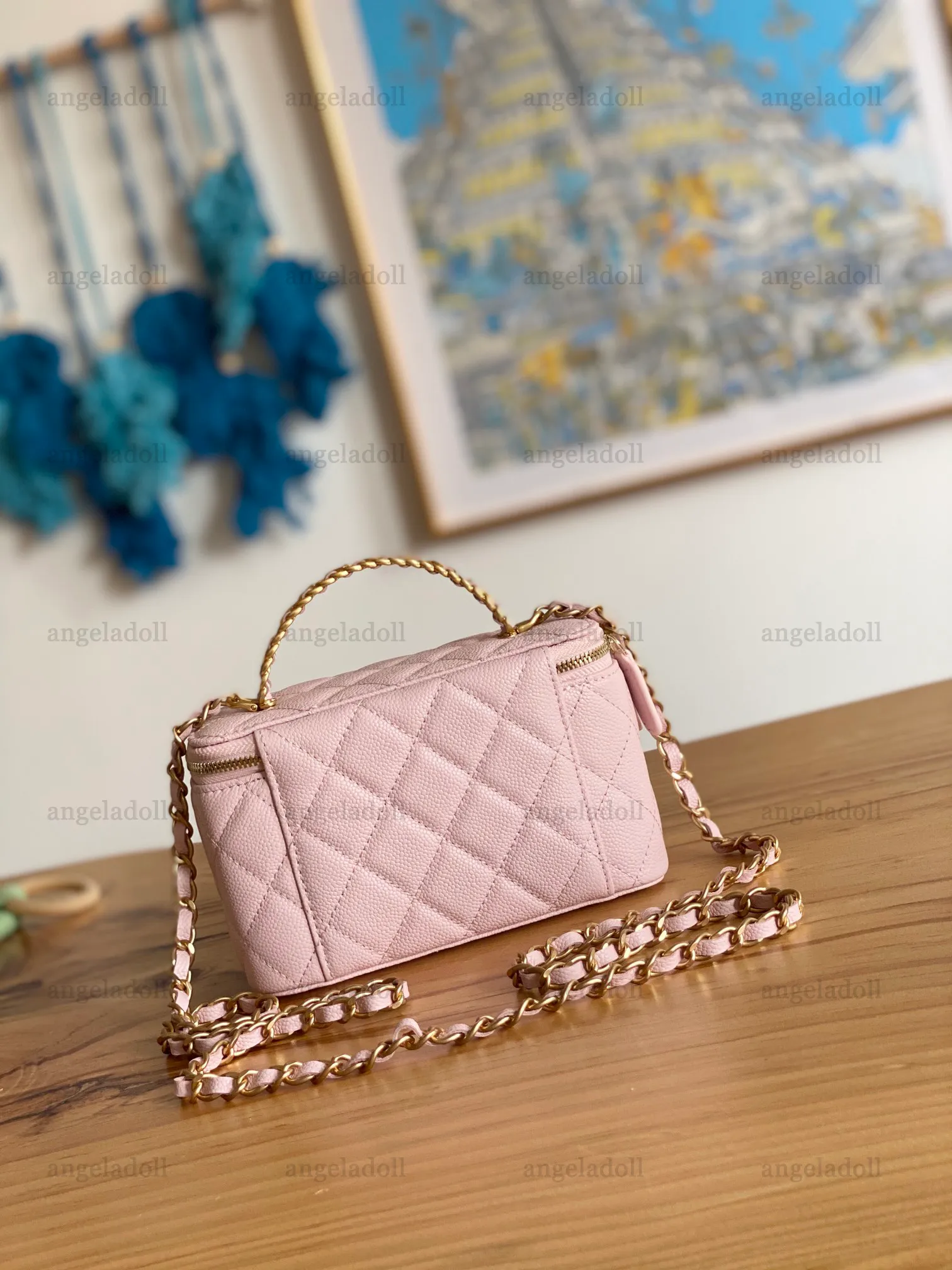 Designer Mini Vanity Case Bag 10A Quality Real Leather, 16cm, Luxury  Grained Calfskin, Crossbody, Black Shoulder Chain Box From Angeladoll,  $279.28 | DHgate.Com