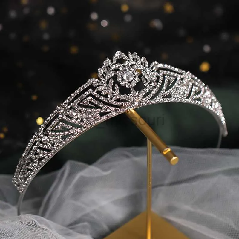 Other Fashion Accessories Trendy Silver Color Tiara Crowns For Bride Women Girl Queen Princess Diadem Wedding Hair Accessories Crystal Rhinestone Jewe J230525
