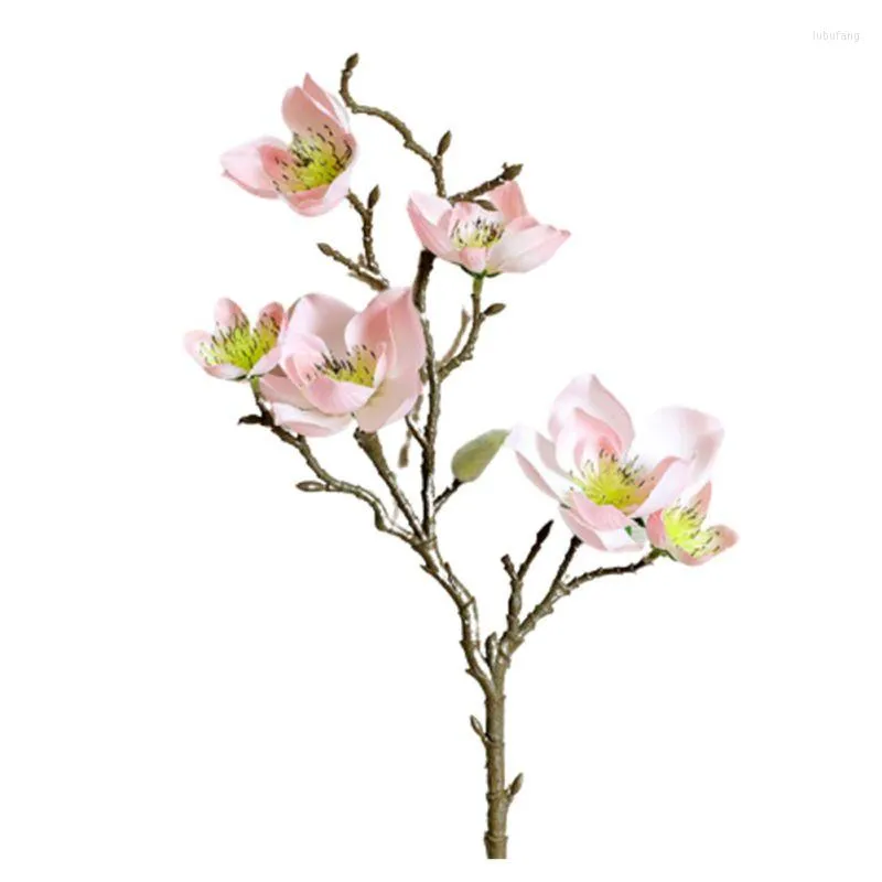 Dekorativa blommor Artificial Magnolia Simulation Flower for Wedding Party Garden Home Office Table Decoration 1PC