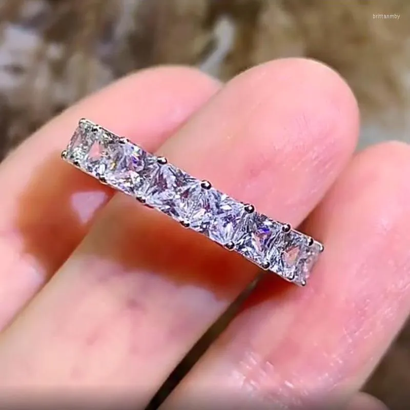 Anillos De Racimo Joyer a De Color Plata Aut ntica Piedra