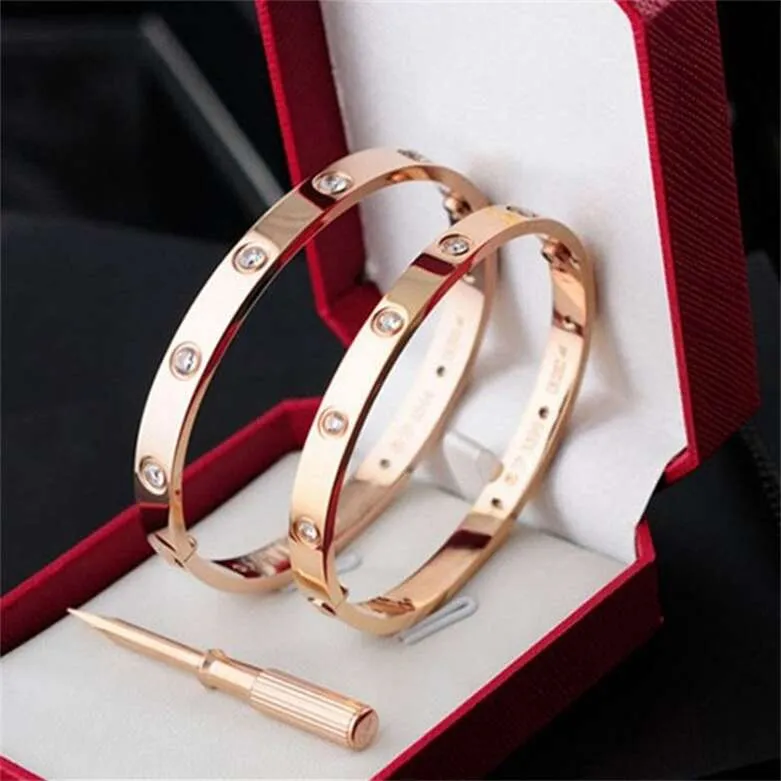 High end screwdriver love bracelt luxury Fashion unisex cuff bracelet 316L stainless steel plated 18K gold jewelry womens and mens designer bracelet