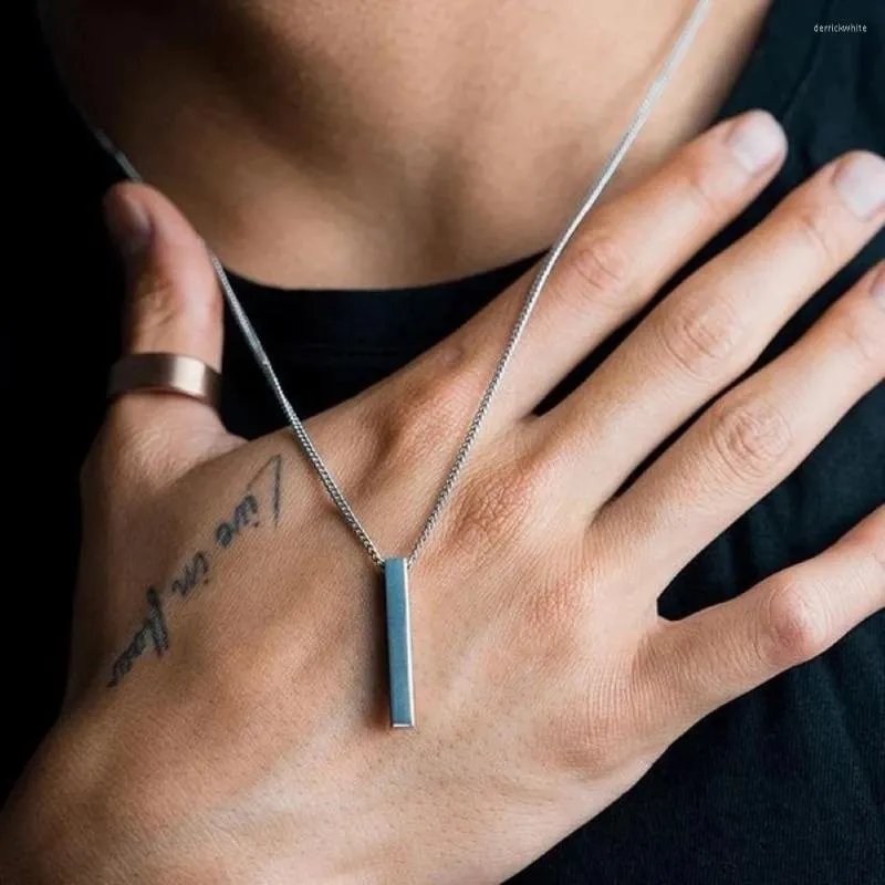 Mens bar hot sale pendant necklace