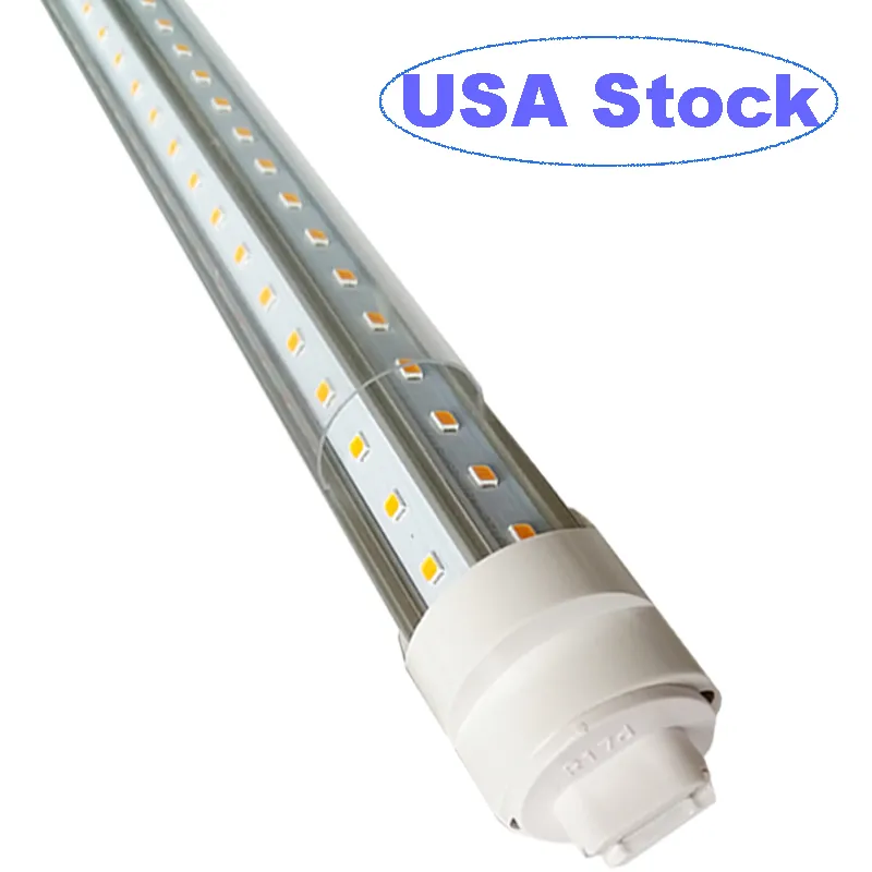 R17d Tube d'ampoule LED de 2,4 m avec couvercle transparent rotatif 72 W, lampe fluorescente de remplacement 300 W, alimentation à double extrémité, blanc froid 6000 K, AC 90-277 V crestech888