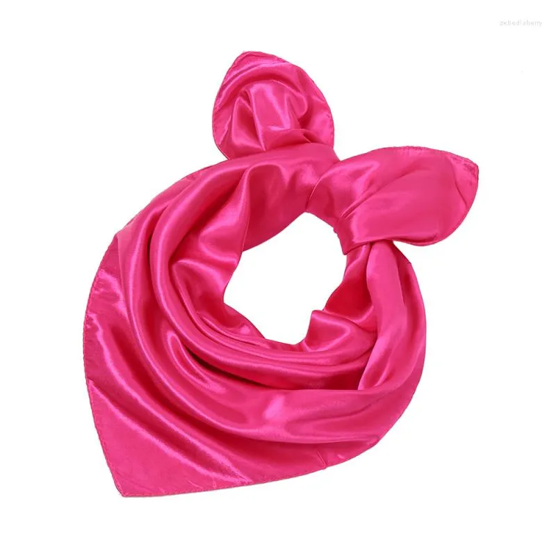 Sciarpe Sciarpa quadrata in raso Donna Bandana Fascia per capelli Lady Head Wraps Scialli femminili Moda Fazzoletto da collo Regalo da ufficio 60 60Cm Fascia