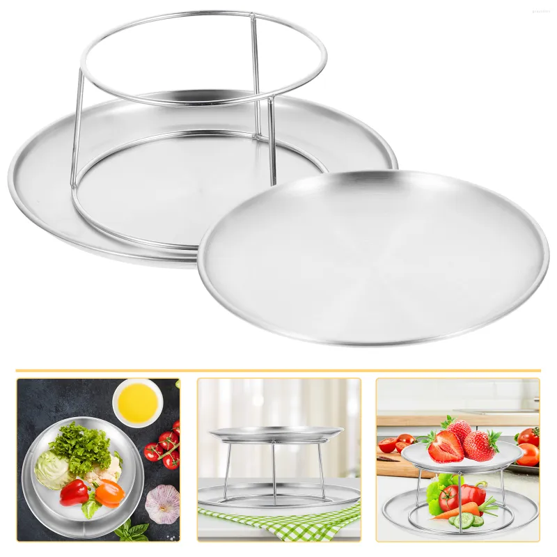 Dinnerware Sets Multi-tiered Tray Cupcake Stand Serving Party Wedding Holder Snack Trays Rustic Paper Plate