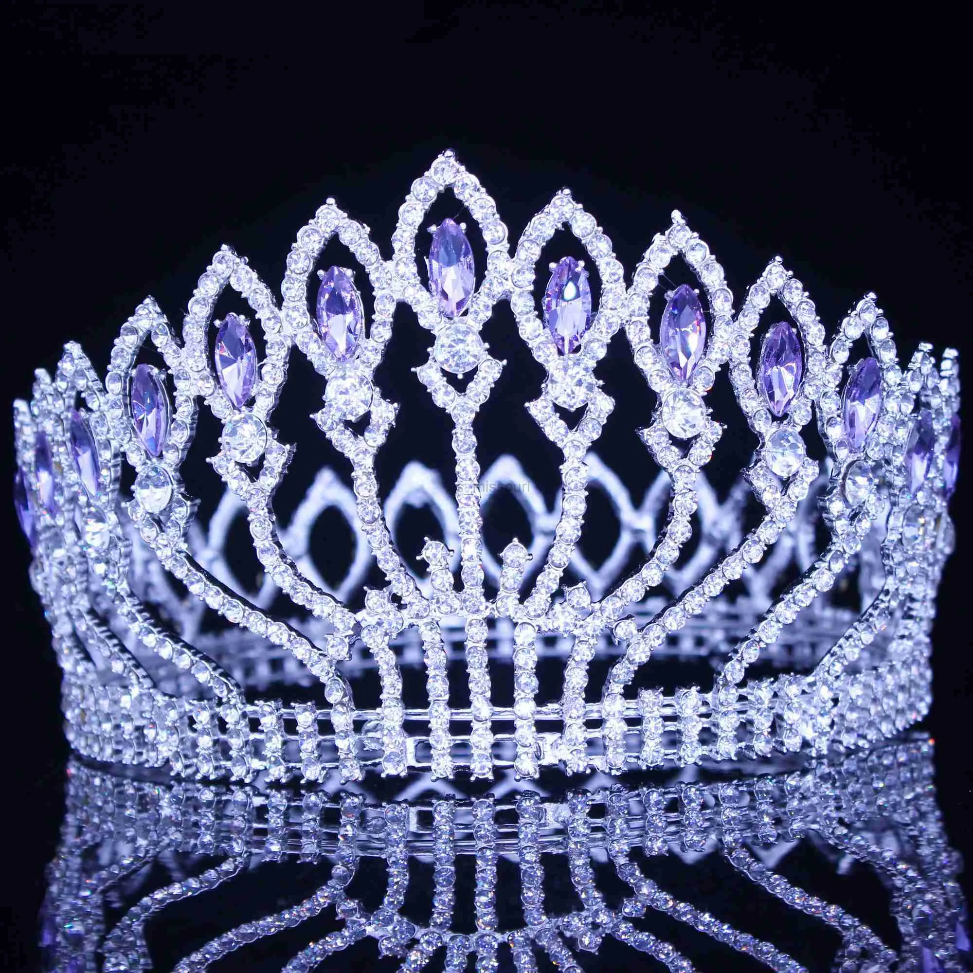 Andere mode -accessoires Crystal Queen Wedding Tiara Crown Bridal Pageant Haar ornamenten barokke diadeem diadepiece dames bruid hoofd sieraden accessori j230525