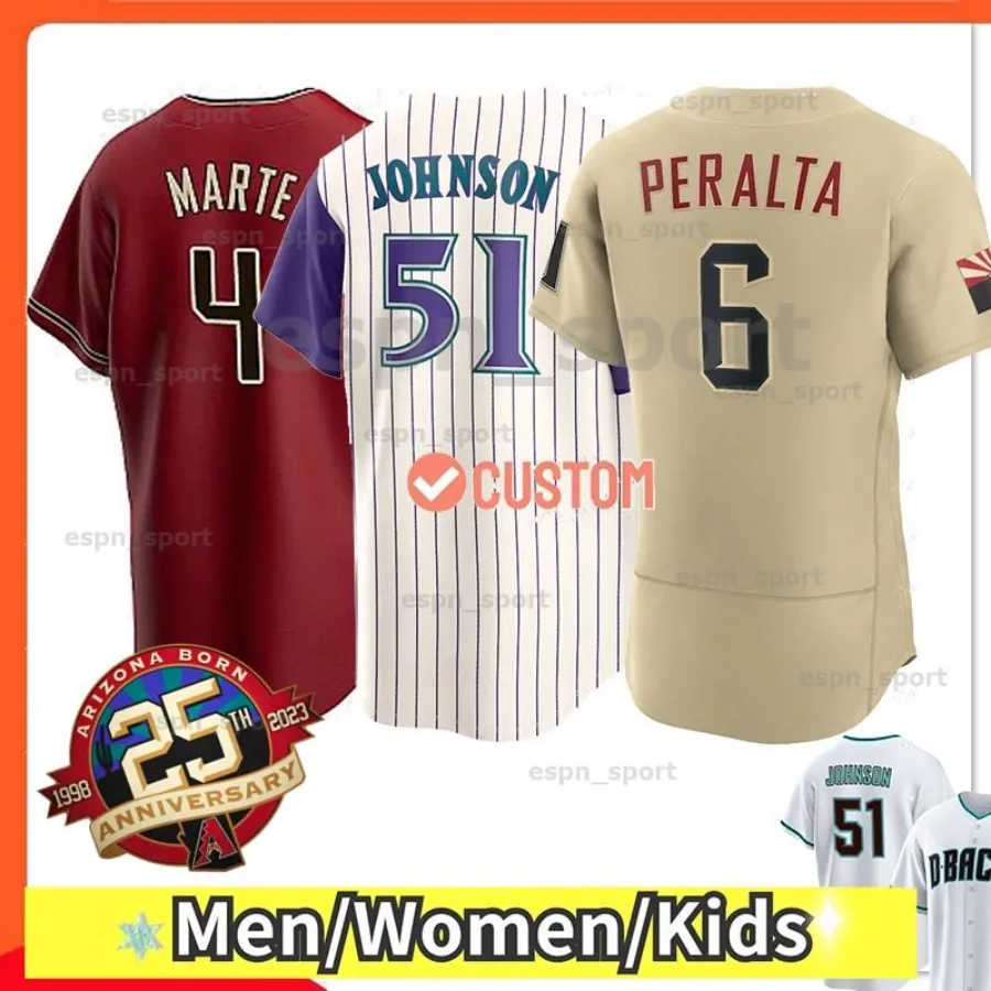 Diamondbacks 25th Ketel Marte Baseball Jersey Madison Bumgarner Carson Kelly Randy Johnson Luis Gonzalez Carroll Zac Gallen Evan Longoria Mark Melancon Nick Ahmed